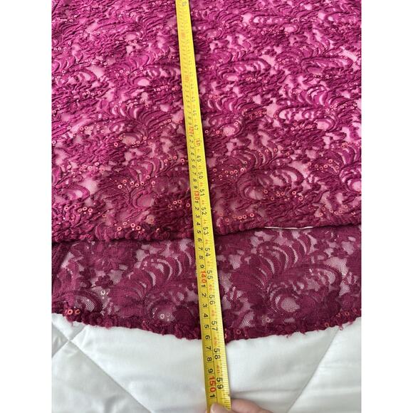 NW Nightway Burgundy Sequins Formal Evening Gown High Low Slight Flare Sz 6 - Picture 9 of 11